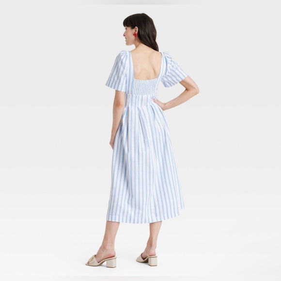 NWT Women's Short Sleeve Midi Dress - A New
Day™ Blue/White Striped - Picture 2 of 13